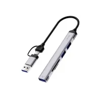 Type-C/USB HUB WiWU Wi-HB003 ZOLO 5 in 1 Grey mag-6976975619353153582