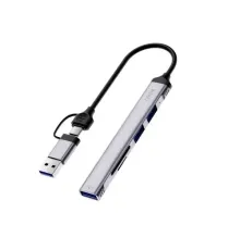 Type-C/USB HUB WiWU Wi-HB003 ZOLO 5 in 1 Grey mag-6976975619353153582