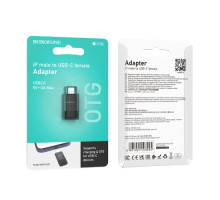 Адаптер BOROFONE BV18 iP male to Type-C female USB2.0 adapter чорний mag-694199110399535824