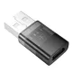 Перехідник HOCO UA36C USB male to C female USB2.0 transparent adapter black mag-6942007647212145613