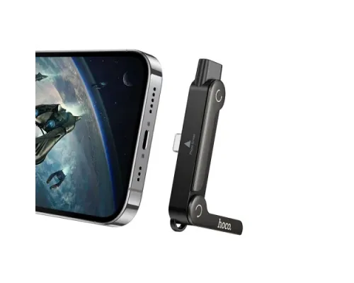 Перехідник HOCO UA47 iP male to Type-C female holder-adapter black mag-6942007681155154077