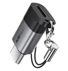 Перехідник ACEFAST J19 Lightning to Type-C adapter Metal grey mag-6974316286219153821