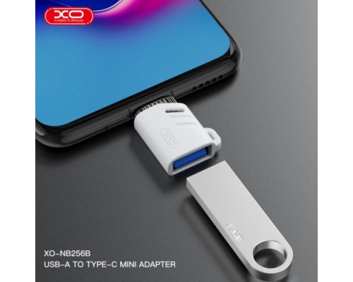 OTG-адаптер XO NB256B USB-A female to Type-c (with lanyard) Білий mag-6920680851867140373