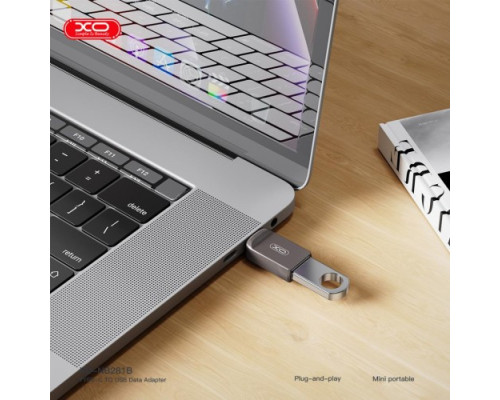 OTG-адаптер XO NB281A NB281B Type-c TO USB Zinc Alloy Adapter Сірий mag-6920680860234140420