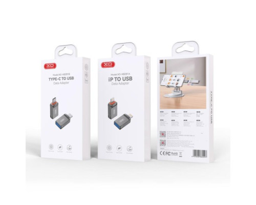 OTG-адаптер XO NB281A NB281B Type-c TO USB Zinc Alloy Adapter Сірий mag-6920680860234140420