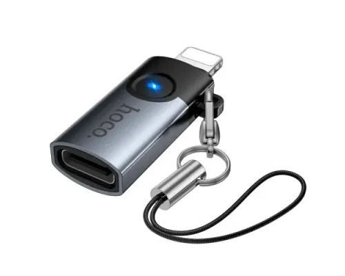 Перехідник HOCO UA46A Victory iP male to Type-C female adapter gray mag-6942007675635153862