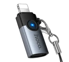 Перехідник HOCO UA46A Victory iP male to Type-C female adapter gray mag-6942007675635153862