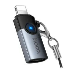 Перехідник HOCO UA46A Victory iP male to Type-C female adapter gray mag-6942007675635153862