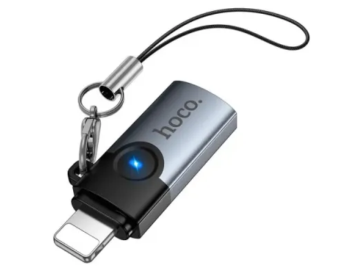 Перехідник HOCO UA46A Victory iP male to Type-C female adapter gray mag-6942007675635153862