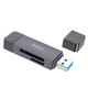 Картрідер HOCO HB45 Spirit 2-in-1 USB/Type-C 3.0 card reader gray mag-6942007620529141560