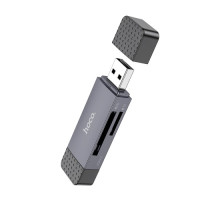 Картрідер HOCO HB45 Spirit 2-in-1 USB/Type-C 3.0 card reader gray mag-6942007620529141560