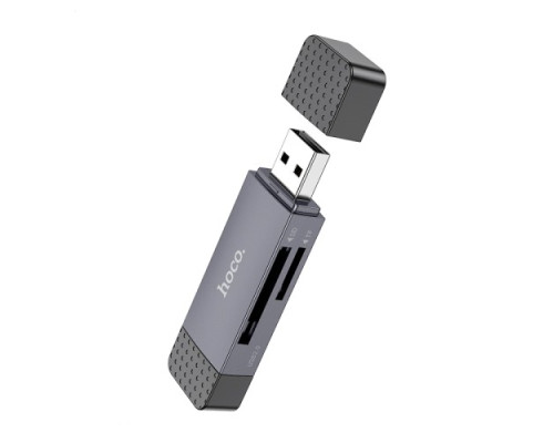 Картрідер HOCO HB45 Spirit 2-in-1 USB/Type-C 3.0 card reader gray mag-6942007620529141560