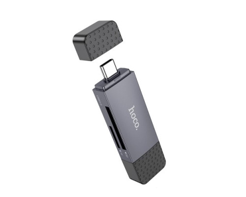 Картрідер HOCO HB45 Spirit 2-in-1 USB/Type-C 3.0 card reader gray mag-6942007620529141560