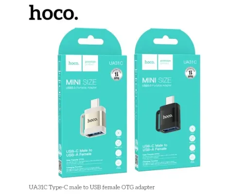 Перехідник HOCO UA31C Type-C male to USB female OTG adapter Black mag-6942007628129146729