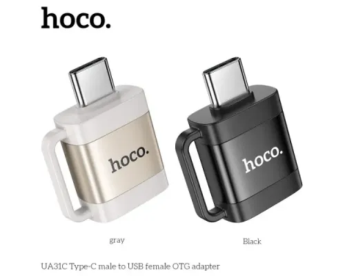 Перехідник HOCO UA31C Type-C male to USB female OTG adapter Black mag-6942007628129146729