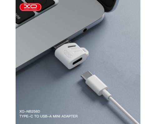 OTG-адаптер XO NB256D Type-c female to USB-A male connector (with lanyard) Білий mag-6920680851881140374