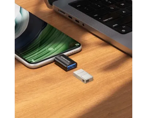 Адаптер BOROFONE BV26C Type-C male to USB female USB3.0 чорний mag-6941991123962153437