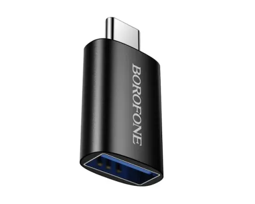 Адаптер BOROFONE BV26C Type-C male to USB female USB3.0 чорний mag-6941991123962153437