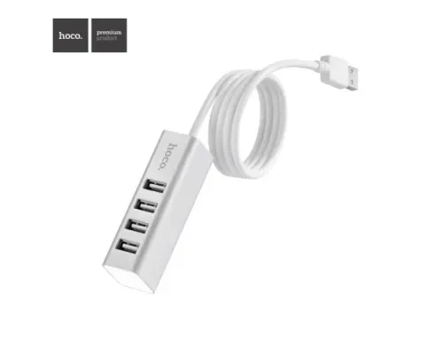 USB HUB HOCO HB1 4USB Line Machine 0,8m Silver mag-6957531038146144443