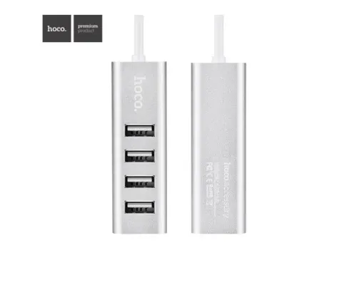 USB HUB HOCO HB1 4USB Line Machine 0,8m Silver mag-6957531038146144443