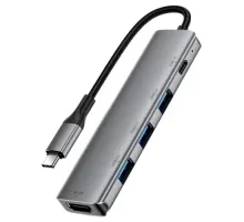 Type-C HUB ACEFAST J16 USB-c 5-in-1 hub docking station Metal grey mag-6974316285915153360