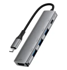 Type-C HUB ACEFAST J16 USB-c 5-in-1 hub docking station Metal grey mag-6974316285915153360
