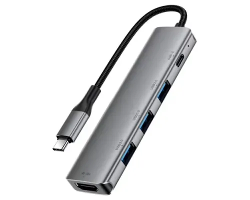 Type-C HUB ACEFAST J16 USB-c 5-in-1 hub docking station Metal grey mag-6974316285915153360