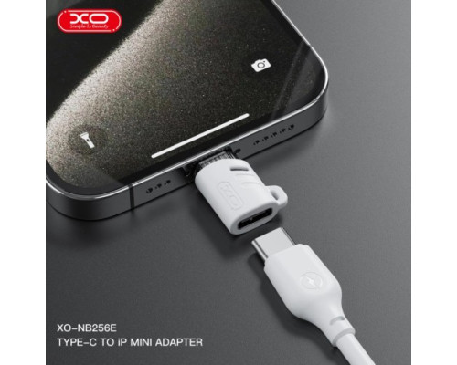 OTG-адаптер XO NB256E Type-c female to apple male adapter (with lanyard) Білий mag-6920680851898140375