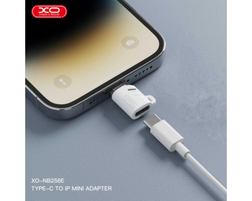 OTG-адаптер XO NB256E Type-c female to apple male adapter (with lanyard) Білий mag-6920680851898140375