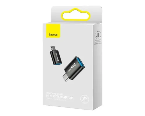 Перехідник Baseus Ingenuity Series Mini OTG Adaptor Type-C to USB-A 3.1 Black ZJJQ000001 mag-6932172605643147461