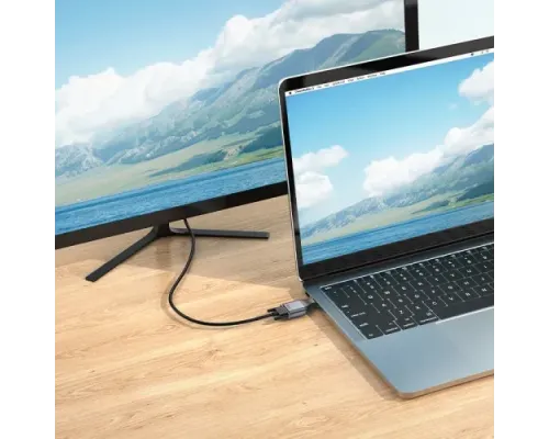 Перехідник HOCO UA34 Type-C to VGA adapter metal grey mag-6942007645591145093