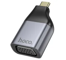 Перехідник HOCO UA34 Type-C to VGA adapter metal grey mag-6942007645591145093