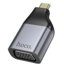 Перехідник HOCO UA34 Type-C to VGA adapter metal grey mag-6942007645591145093