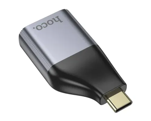 Перехідник HOCO UA34 Type-C to VGA adapter metal grey mag-6942007645591145093