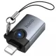 Перехідник HOCO UA46 Victory iP male to USB female adapter metal gray mag-6942007675628154070