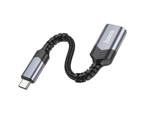 Перехідник HOCO UA24 Type-C male to USB female 3.0 converter Metal gray mag-6942007608848146152