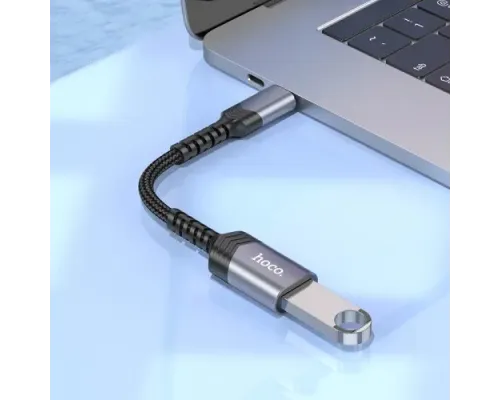 Перехідник HOCO UA24 Type-C male to USB female 3.0 converter Metal gray mag-6942007608848146152