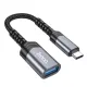 Перехідник HOCO UA24 Type-C male to USB female 3.0 converter Metal gray mag-6942007608848146152