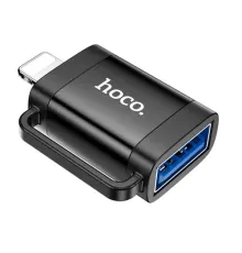 Перехідник HOCO UA31A iP male to USB female OTG adapter Black mag-6942007628082144915