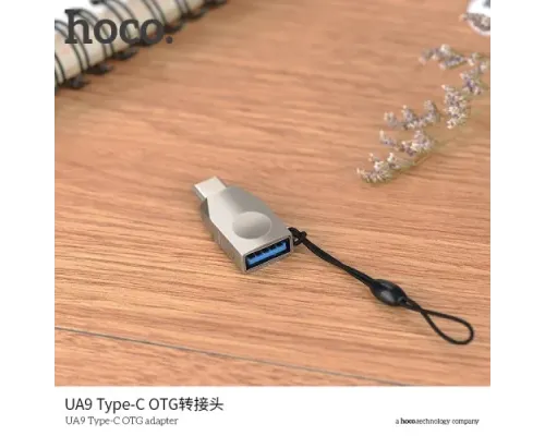 Перехідник HOCO UA9 Type-C OTG Adapter Silver-Nickel mag-6957531070276144444
