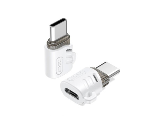 OTG-адаптер XO NB256G Micro female to Type-c male connector (with lanyard) Білий mag-6920680851911140376