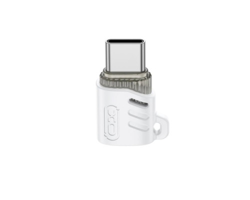 OTG-адаптер XO NB256G Micro female to Type-c male connector (with lanyard) Білий mag-6920680851911140376