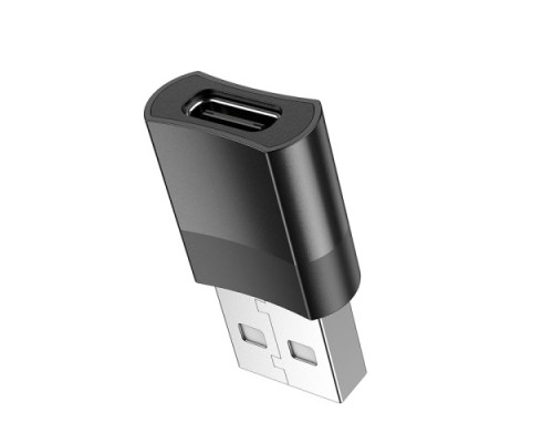 Перехідник HOCO UA17 USB Male to Type-C female USB2.0 adapter Black mag-6931474762009135629