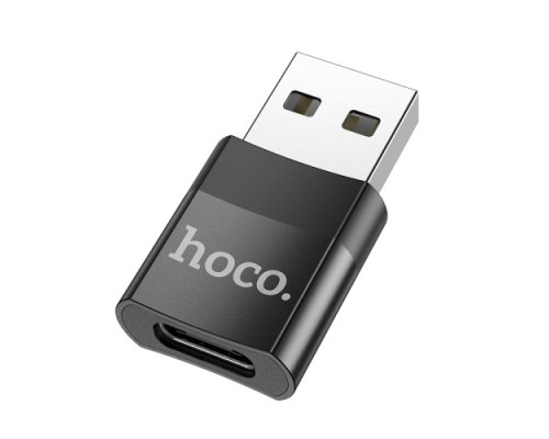 Перехідник HOCO UA17 USB Male to Type-C female USB2.0 adapter Black mag-6931474762009135629