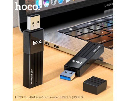 Картрідер HOCO HB20 Mindful 2-в-1 USB3.0 Black mag-6931474735218138631