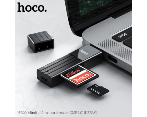 Картрідер HOCO HB20 Mindful 2-в-1 USB3.0 Black mag-6931474735218138631