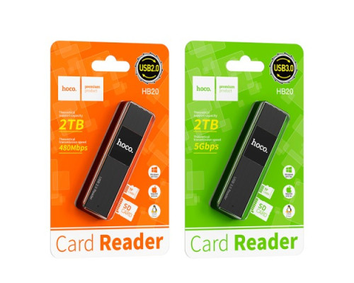 Картрідер HOCO HB20 Mindful 2-в-1 USB3.0 Black mag-6931474735218138631