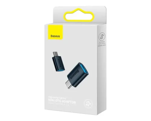 Перехідник Baseus Ingenuity Series Mini OTG Adaptor Type-C to USB-A 3.1 Blue ZJJQ000003 mag-6932172605650147462