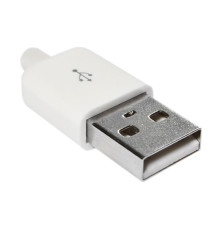 Штекер USB-A з кабельним введенням БІЛИЙ