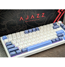 Ігрова механічна клавіатура AJAZZ AK75 PRO White-Blue, бездротова з Hot-Swap